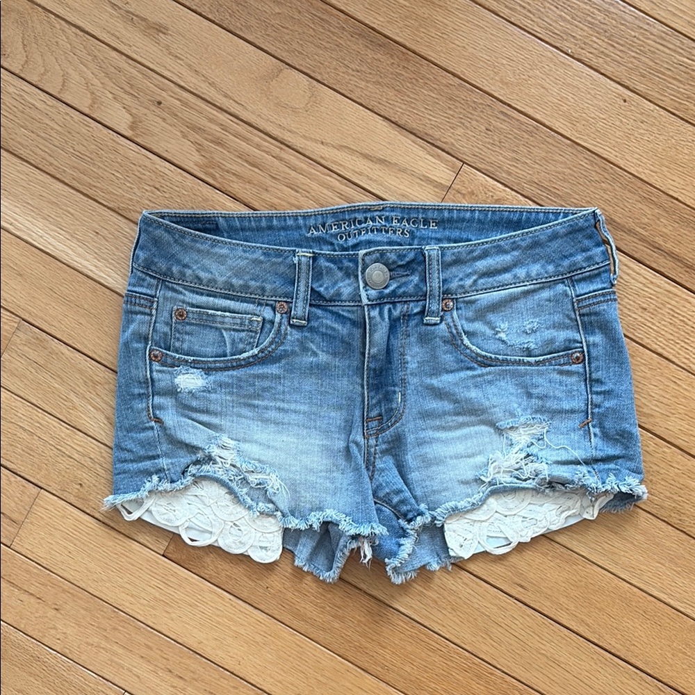 American Eagle Stretch Shortie Jean Shorts